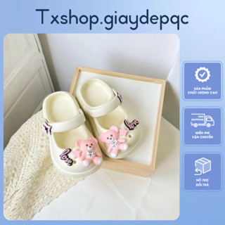Dép cho bé gái hình Gấu TEDDY, Dép sục cho bé Siêu Nhẹ Đẹp Mềm Êm Chân(6217)