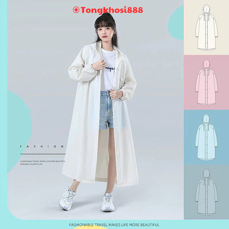 PVN68167 Áo mưa một mảnh trong suốt thời trang cho nữ áo mưa 1 người thích hợp cho xe đạp, xe máy tongkhosi888