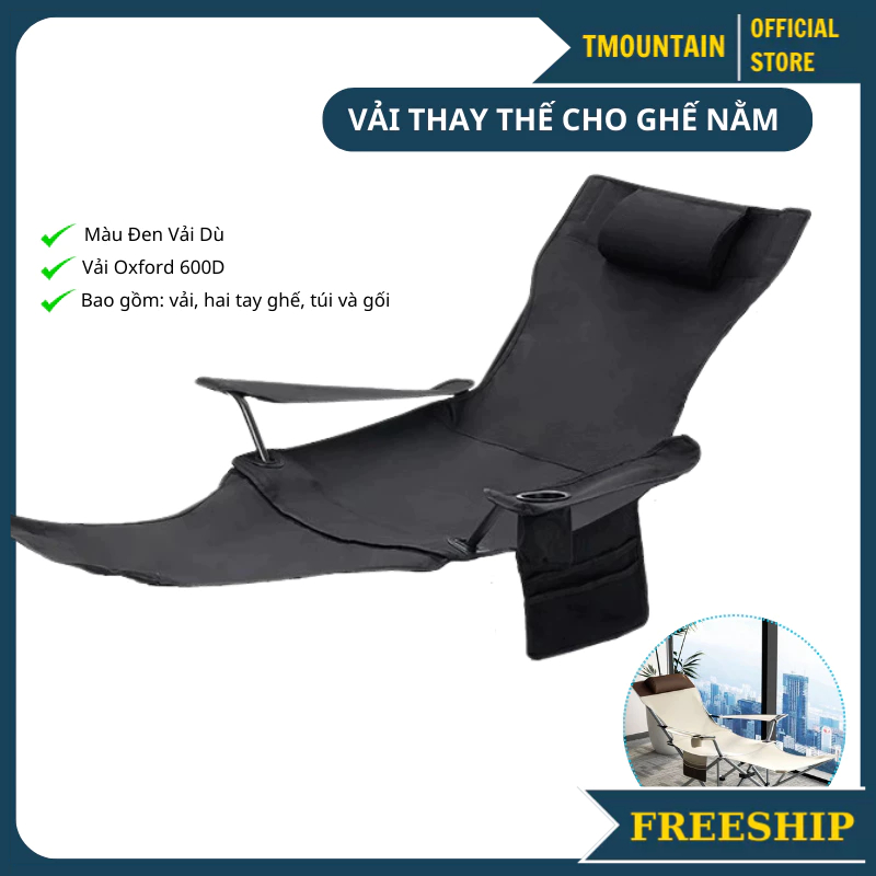 Vải thay thế ghế nằm, vải ghế dã ngoại gấp gọn thay thế cho ghế ngả gấp gọn, chất liệu Oxford 600D