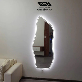 Gương Bỉ AGC Nhập Khẩu Indo Soi Toàn Thân Cá Heo Hạt Đậu Viền Cảm Ứng Đèn LED -  Vạn Bình An