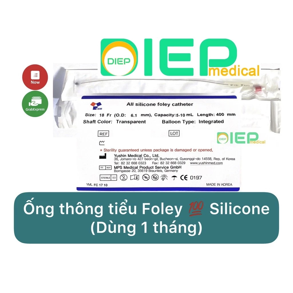 🍀 FOLEY SILICONE YUSHIN (HÀN QUỐC), CLINY (NHẬT) - Ống thông tiểu bằng 💯 Silicone sử dụng 1 tháng (C