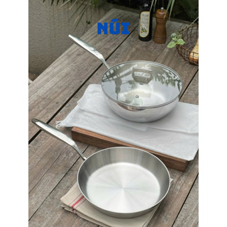 Chảo inox 316 đúc nguyên khối Kaiyo Chảo inox 5 lớp đáy từ size 20, 24, 26cm- Kaiyo Nhật Bản