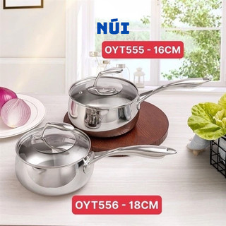  Quánh Inox Liền Khối Cao Cấp OYATTON  size 16,18 Quánh Quả Táo Bếp Từ Xào thịt nấu cháo nấu xốt 