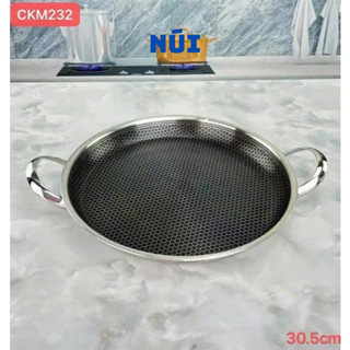 Chảo Pizza Tổ Ong Chockmen size 30, Chiên rán nướng thịt, bánh, hải sản inox cao cấp 18/10 CKM232