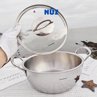 Nồi inox liền đáy Chockmen size 18/22cm nấu lẩu súp mì canh nồi bếp từ bằng inox 18/10