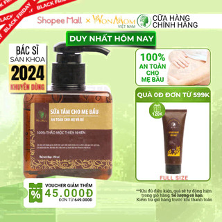 Sữa tắm dưỡng da cho mẹ bầu và sau sinh Sáng Hồng Da Cho Mẹ Bầu Wonmom 250ml