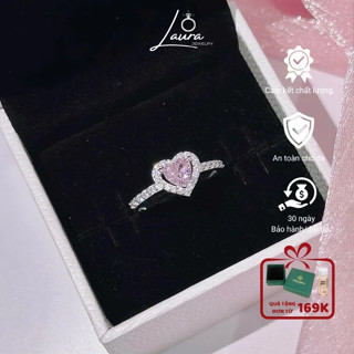 Nhẫn bạc nữ Laura hình trái tim đính đá xinh xắn, nhẫn bạc S925 sang trọng Laura Jewelry LJSN0313