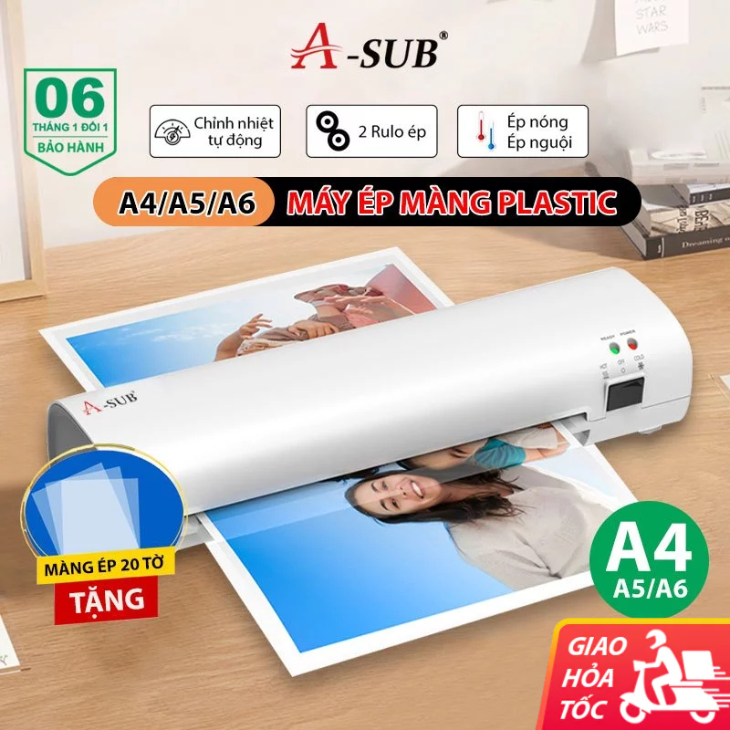 Máy ép plastic khổ a4 A-Sub Máy ép nhựa plastic mini nhỏ gọn Máy ép giấy ép ảnh posters tài liệu