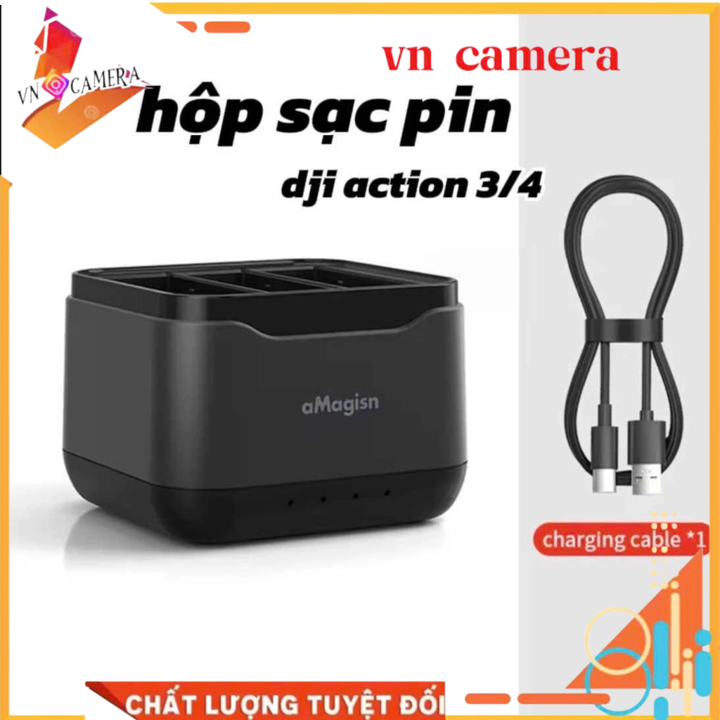 hộp sạc pin dji action 3 4 dox sạc pin action 3 4 máy quay dji vncamera
