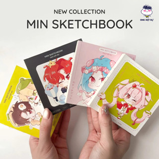 Sổ Vẽ May Gáy 130gsm - Min Sketchbook 9x9cm - Mẫu Bìa Chibi Dễ Thương - Ong Mặt Bự