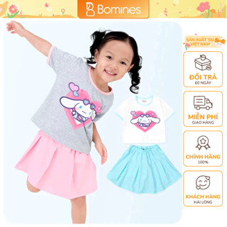 Set váy bé gái Cinnamoroll Bomines, Bộ áo chân váy dễ thương cho bé 4-12 tuổi 14-36kg SETCVCINNATIM