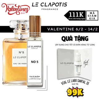 [VALENTINE 2025] Nước Hoa Nữ Chiết No 5 edp chính hãng Le Clapotis 20ml thơm lâu hương phấn hoa cổ điển sang trọng
