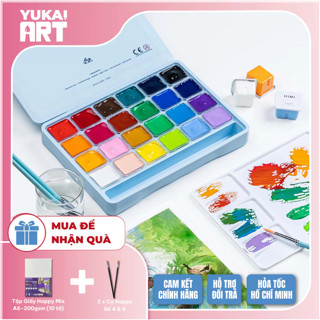 [Hỏa tốc HCM] [Phiên Bản Mới] Màu Gouache Himi Dạng Thạch 18/24 màu x 30ml - Tặng Kèm Giấy Vẽ