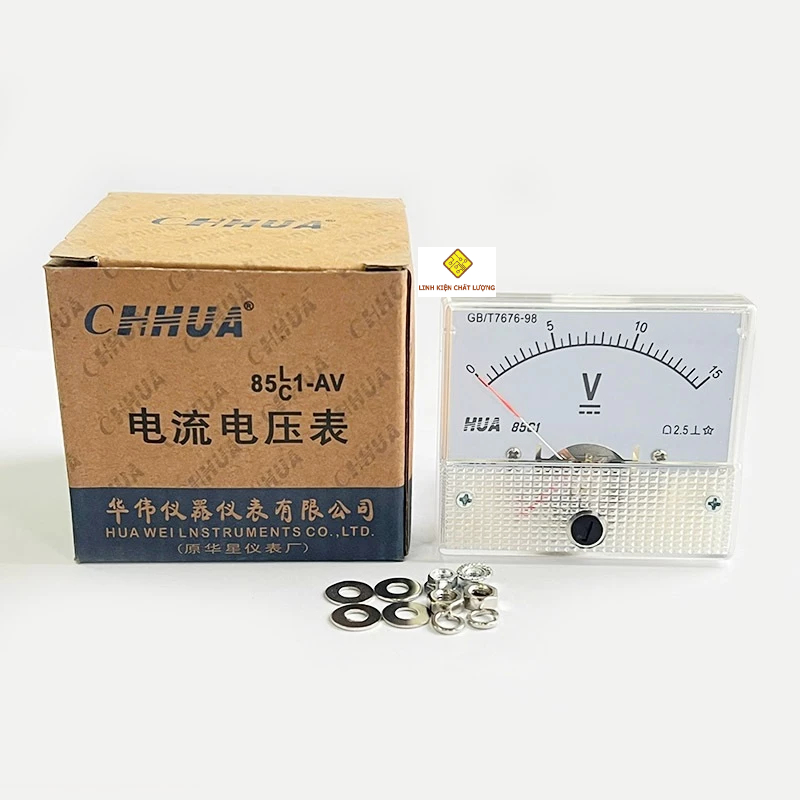 Vôn kế cơ DC 15V 85C1 đo áp 0-15V HUA