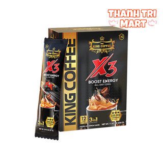 Cà Phê Hòa Tan 3IN1 X3 TNI King Coffee - Hộp 324 g (12 gói x 27 g)