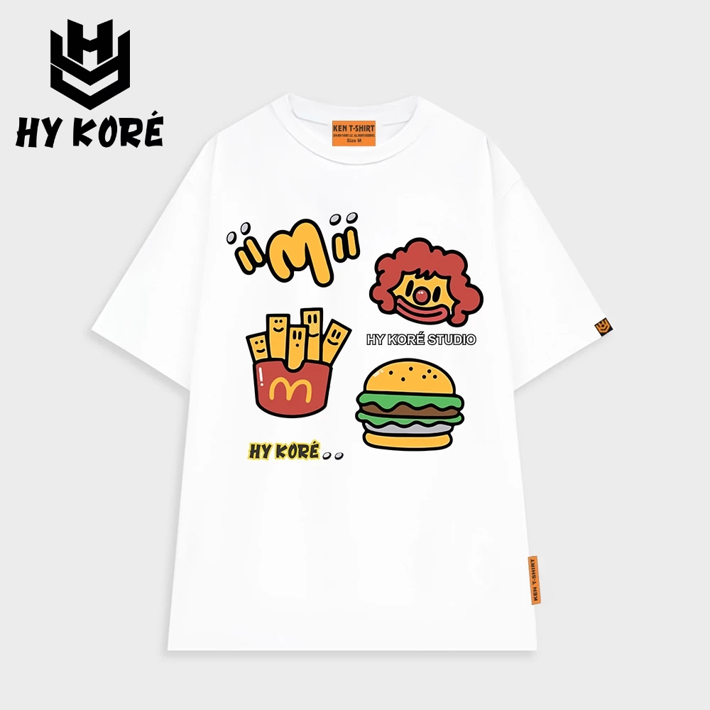 ÁO THUN HY KOREA FAST FOOD 2605 – FORM RỘNG, OVERSIZE, CHẤT LƯỢNG ĐỈNH