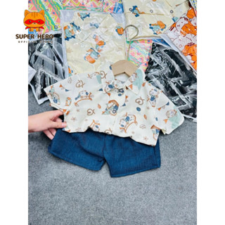 (GẤU SỮA, 6KG-30KG) Bộ quần áo sơ mi cho bé mặc tết phong cách lịch sự đáng yêu thiết kế áo sơ mi quần đũi mặc mát