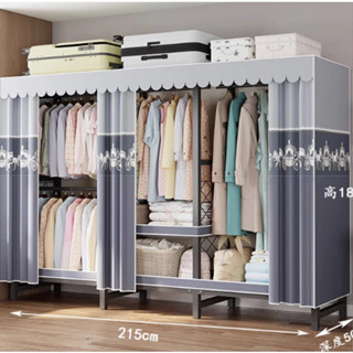 Tủ Quần Áo Tủ Vải Khung Thép Titan 2,3,4.5 buồng tủ đựng quần áo treo gấp gọn cỡ 2m5 lắp ráp đa năng