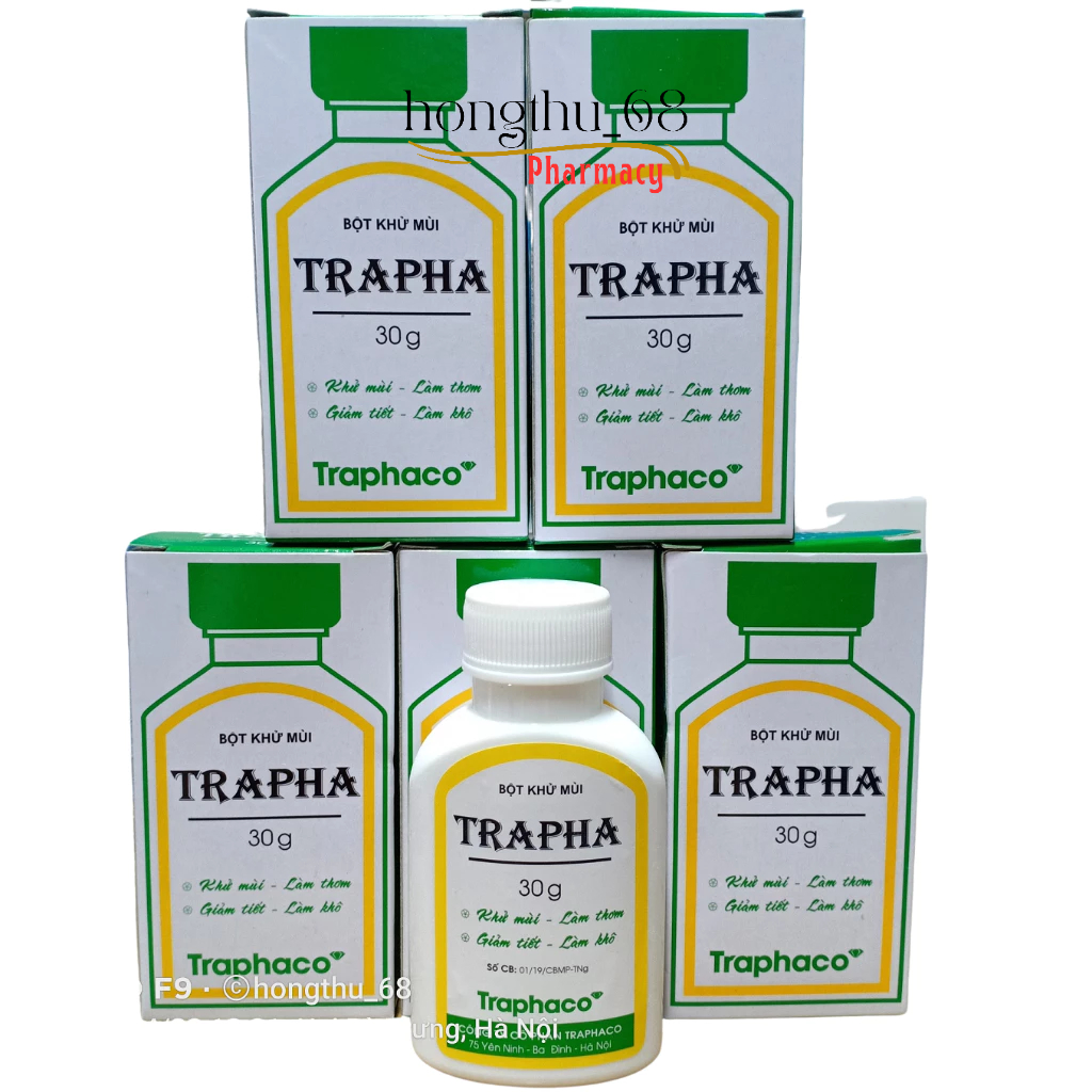 Combo 5 hộp Bột khử mùi Trapha (30g)