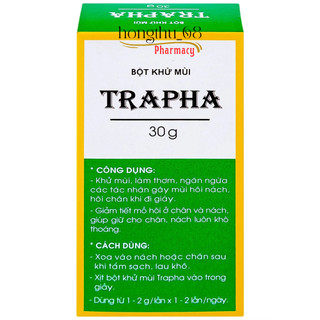 Combo 5 hộp Bột khử mùi Trapha (30g)