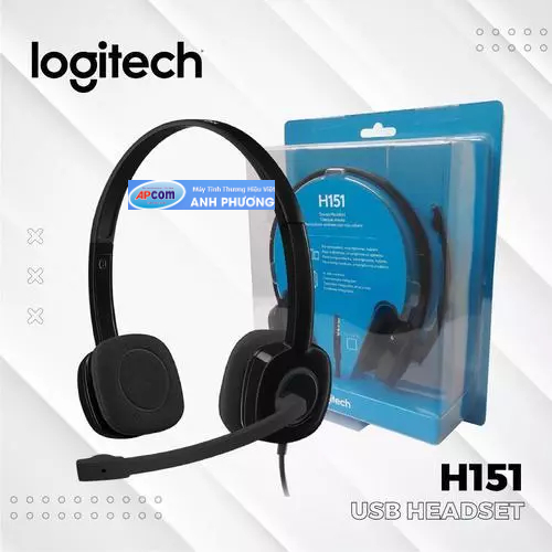 Tai nghe Heaphone có dây Logitech H151 - Hàng chính hãng