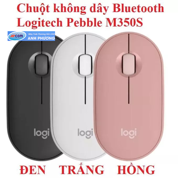 Chuột không dây Logitech Pebble M350S (Bluetooth/Wireless/ Đen)