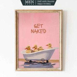 Tranh treo tường, Get Naked Art Print, Bathroom, nhận in theo yêu cầu, tặng kèm đinh treo tranh