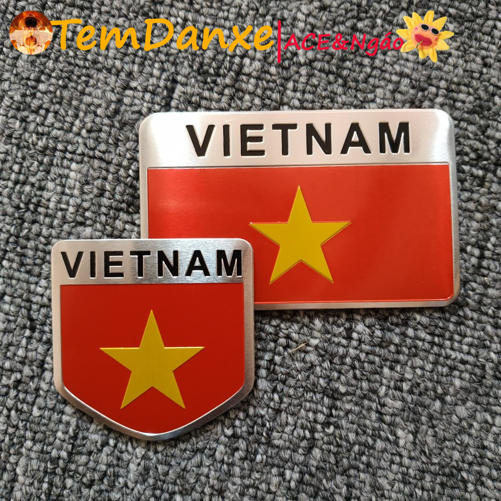 Tem nhôm dán xe cờ Việt Nam