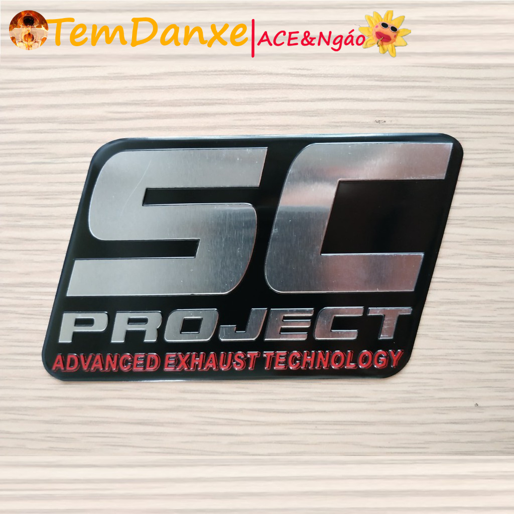 Tem nhôm dán Pô SC Project 9.5x6 cm