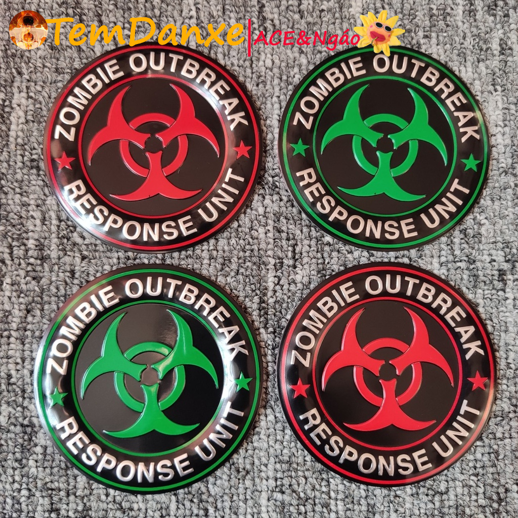 Tem nhôm dán xe zombie outbreak 7.5cm