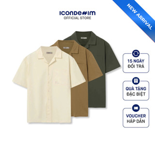 Áo Sơ Mi Cuban Kaki Nam ICONDENIM Tay Ngắn Retro Style Form Boxy SMID0303