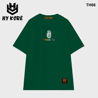 Áo thun HY KOREA form rộng logo thêu 66 tay lỡ nam nữ