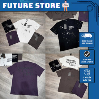  Áo Thun Nam Nữ Đe Ếc Quy In Chữ 2 Mặt Bản Phối Rách Chất Liệu Dày Dặn Cao Cấp - Áo Phông Đê Quy 4 Màu Rách Boy Phố 