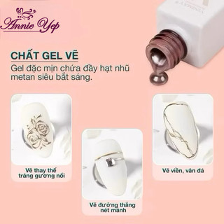 Gel vẽ cọ nét metan VINIMAY 10ml - Gel vẽ metan không cần tráng gương (na1704)