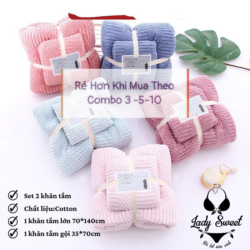 Set 2 Khăn Lông Cừu Hàn Quốc(Khăn Tắm+Khăn Mặt)