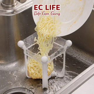  Giá treo túi lọc rác bồn rửa chén khung treo túi rác nhà bếp gấp gọn EC Life 0877 