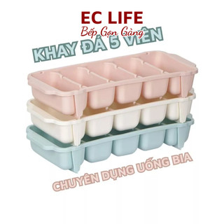  Khay đá dẻo 5 viên loại lớn chuyên dùng cho uống bia EC Life 0706 
