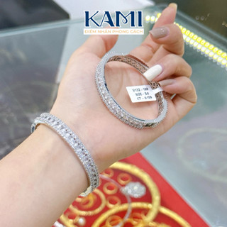  Vòng tay full xoàn đá tấm cz nhân tạo 3 hàng Kami trang sức sỉ VVP1 