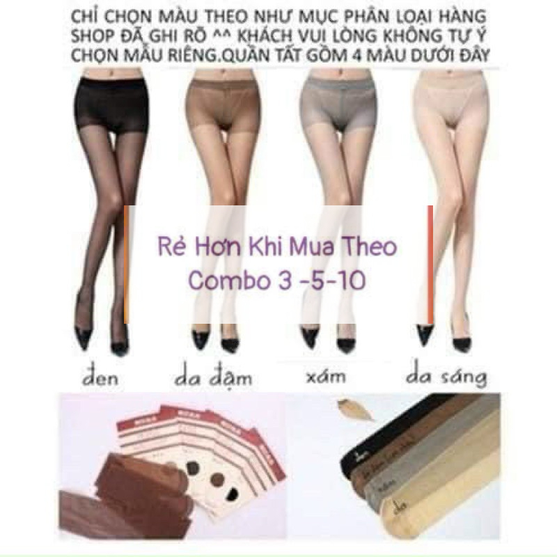 Set 4 Quần tất Nhật siêu dai mỏng thật chân( 4q)