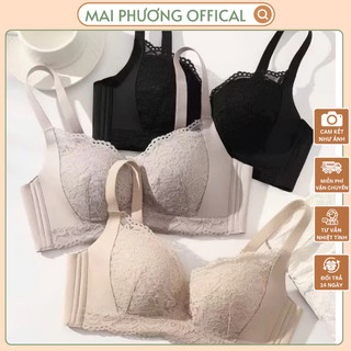 Áo Lót Nữ Ren Nâng Ngực Không Gọng Tạo Khe, Áo Ngực Mút Dày Nâng Đẩy V1, Chống Lộ Viền – Mã 6139