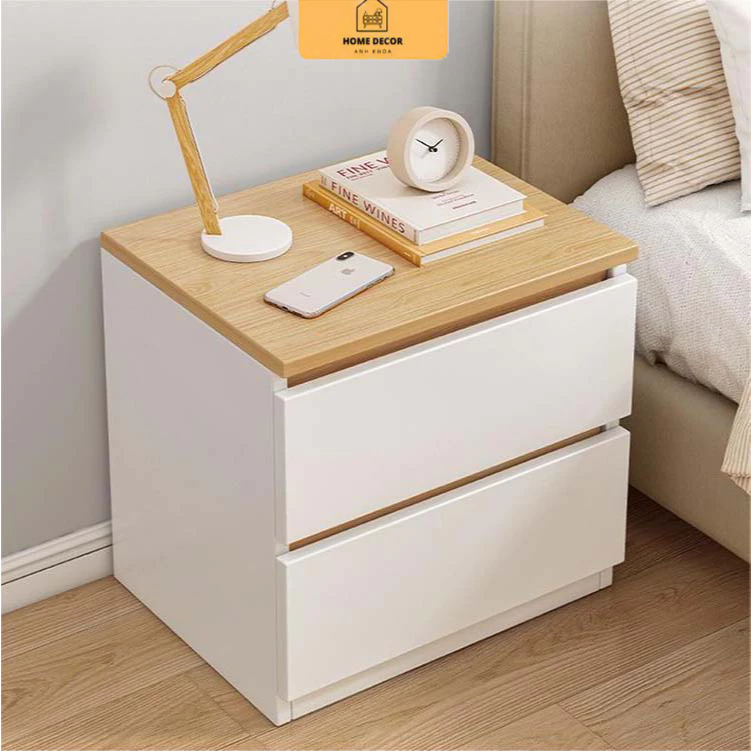 Tủ đầu giường Táp 2 tầng gỗ MDF phủ Melamine gỗ mdf phủ melamin cốt xanh chống ẩm giá xưởng HOME DEC