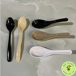 Combo 50 muỗng Phíp nhựa VIỆT NHẬT - Thìa Ăn cơm, canh, súp, cháo, thìa sinh tố - Trắng, đen, nâu
