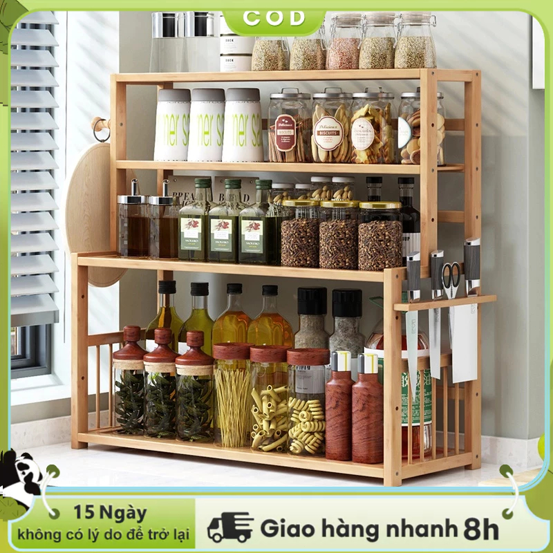 Kệ để đồ kệ lưu trữ kệ gia vị nhà bếp tiết kiệm không gian tổ chức lưu trữ đồ dùng nấu ăn chống ẩm | BigBuy360 - bigbuy360.vn