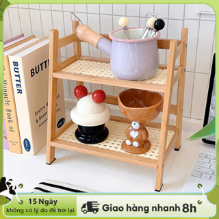 LACCOHUG Kệ để đồ trên bàn Giá kệ lưu trữ tổ chức trên bàn Kệ sách 2 tầng kệ đựng cốc