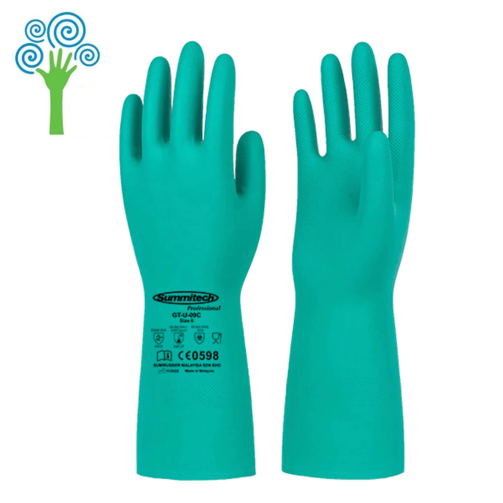 Găng tay cao su SUMMITECH Malaysia GT-U-09C Không Lót – Chống Dầu, Chống Mài Mòn, chống hóa chất