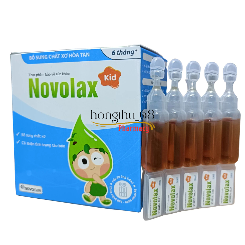 Dịch uống Novolax kid – Bổ sung chất xơ giảm táo bón, phù hợp  cho trẻ từ 6 tháng tuổi (30 ống)