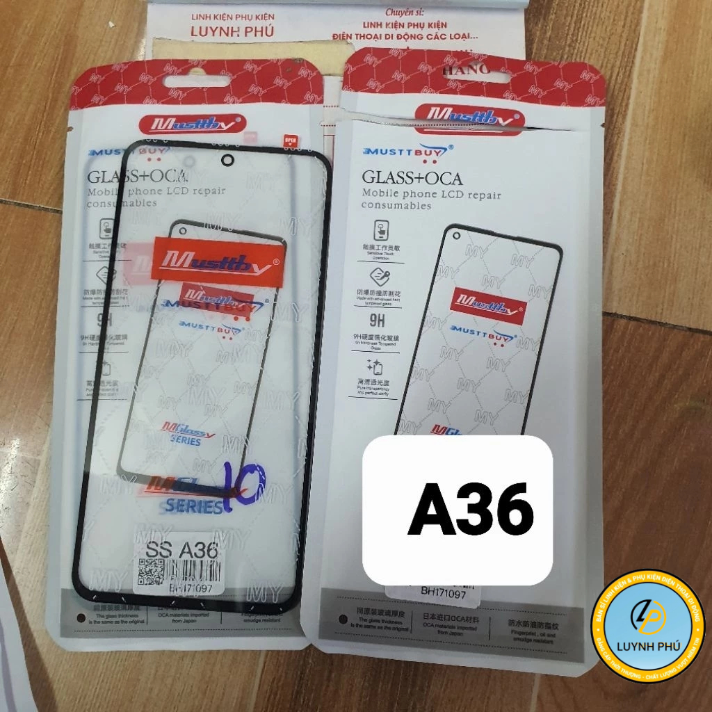 Kính ép liền keo oca sam sung A36/A56 ảnh thật