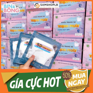 Khẩu Trang 5D Hộp 100c Cao Cấp Thịnh Phát - Màu Trắng, An Toàn và Tiện Lợi