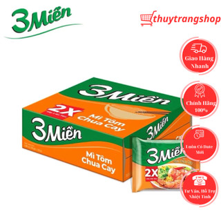  Thùng 30gói Mì 3 Miền Tôm Chua Cay Gói 65g 