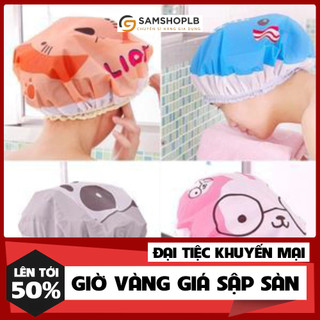 Mũ Tắm Trùm Đầu, Mũ Chụp Tóc Khi Tắm Dễ Thương Nhiều Hình - Mũ Nilon Trùm Đầu Tránh Ướt Tóc